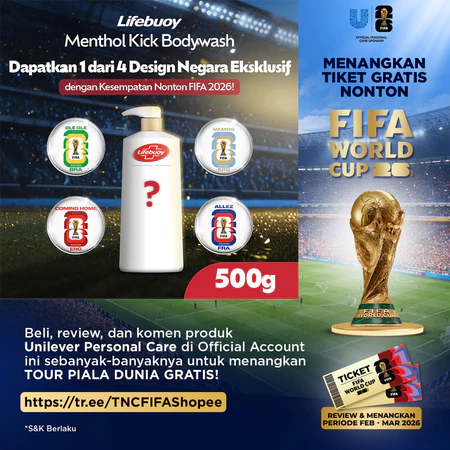 LIMITED EDITION FIFA] LIFEBUOY SABUN MANDI CAIR BODY WASH MENTHOL KICK PUMP 500G