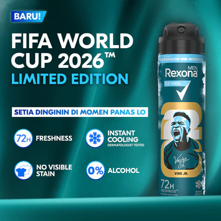 REXONA MEN LIMITED EDITION FIFA ANTIPERSPIRANT AEROSOL DEODORANT SPRAY ICE COOL 135ML