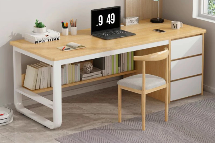 HOMIZO Meja Komputer / Meja Kerja Minimalis / 120cm Meja Belajar / Meja Kantor Dengan