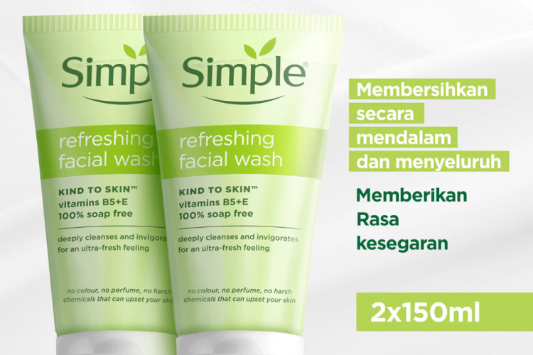 Simple Facial Wash Refreshing 150ml - Twinpack (2 x 150ml) - Sabun Cuci Muka