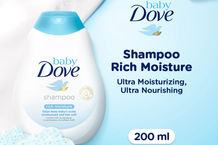 Baby Dove Rich Moisture Shampoo 200ml - Shampoo Bayi 100% Skin Natural Nutrients