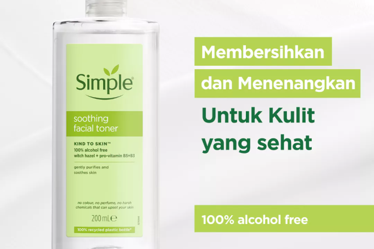 Simple Facial Wash Toner Soothing 200ml - No Alcohol, No Harsh Checmicals