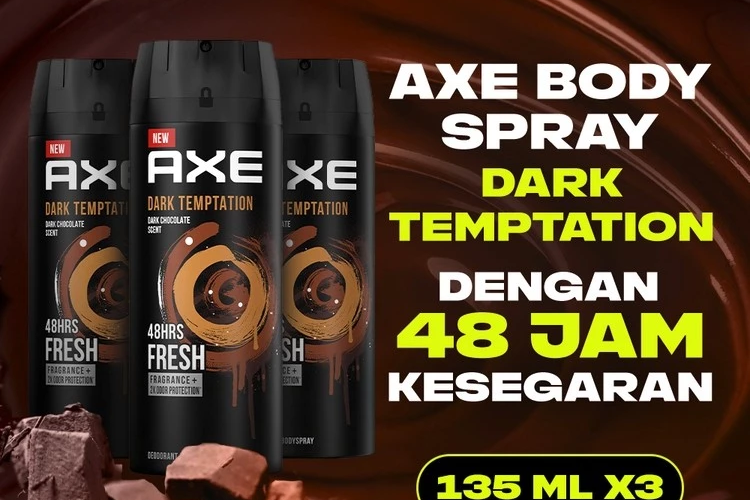 AXE MEN DEODORANT BODY SPRAY PRIA DARK TEMPTATION PARFUM PRIA 135ML TRIPLEPACK (x3)