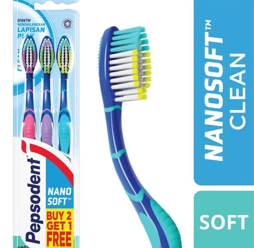 Pepsodent Sikat Gigi Nanosoft Clean Multipack Isi 3