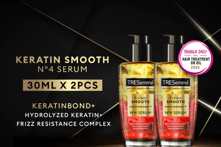 TRESemme Keratin Smooth Bond Building Hair Serum Hair Oil Perawatan Rambut Lembut ala Salon Mini Travel Pack 30ml x2