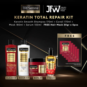 Keratin Total Repair Kit - TRESemme Keratin Smooth Shampoo 170ml + Condi 170ml + Mask 180 ml + Serum 100 ml