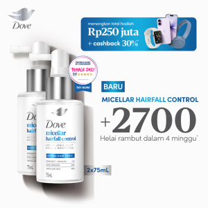 Dove Hair Tonic Micellar Hairfall Control 75mL x2 | Tonic Perawatan Rambut Rontok Untuk Jenis Kulit kepala Berminyak | Tonic Hair Booster