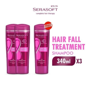 Serasoft Serum Shampoo Hair Fall Treatment Botol 340 ml x3