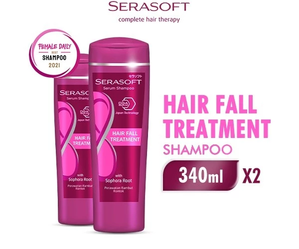 Serasoft Serum Shampoo Hair Fall Treatment Botol 340 ml x2