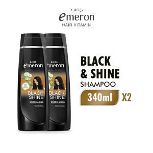 Emeron Shampoo Black & Shine Botol 340 ml x2