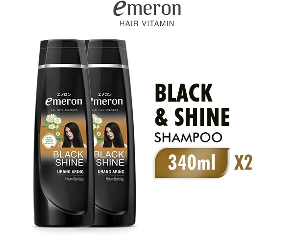 Emeron Shampoo Black & Shine Botol 340 ml x2