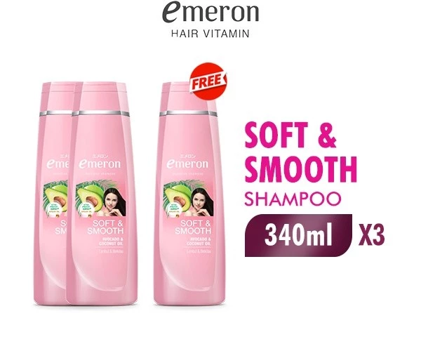 Emeron Shampoo Soft & Smooth Botol 340 ml x3