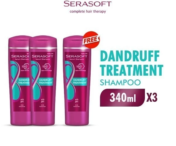 Serasoft Serum Shampoo Dandruff Treatment Botol 340 ml x3