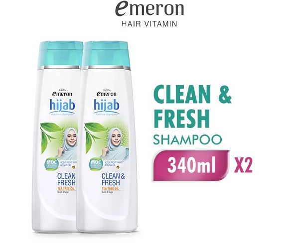 Emeron Shampoo Hijab Clean & Fresh Botol 340 ml x2