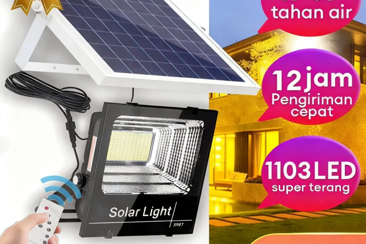 Beli 1 gratis1 Lampu tenaga surya Peningkatan Baru Lampu solar panel 10000W Lampu sorot solar cell lampu outdoor lampu sorot solar cell Super