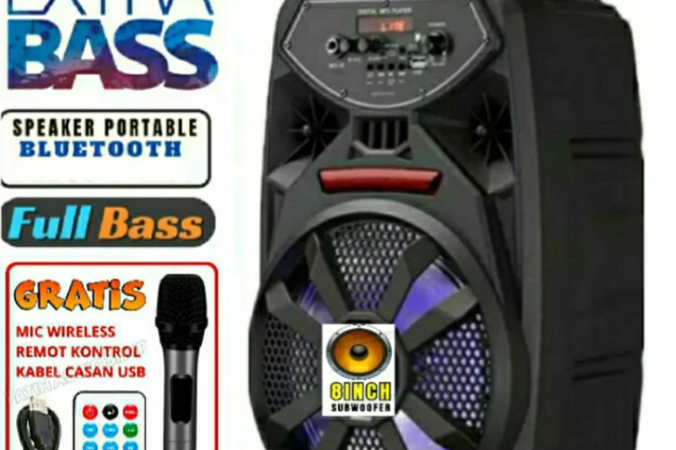 Speaker Subwoofer aktif Super Basss 8.8inc Subwoofer aktif Gratis Microsoft 7802 Speaker Subwoofer aktif Super Basss