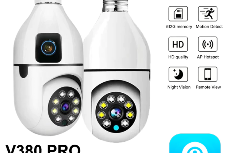 CCTV V380 Pro IP Camera Bulb 1080P Wireless WiFi Connect Two Way Audio Remote Viewing cctv bohlam