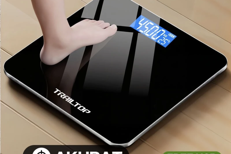 TrailTop Timbangan Badan Digital Pengukuran Akurat Timbangan Layar LCD Kaca