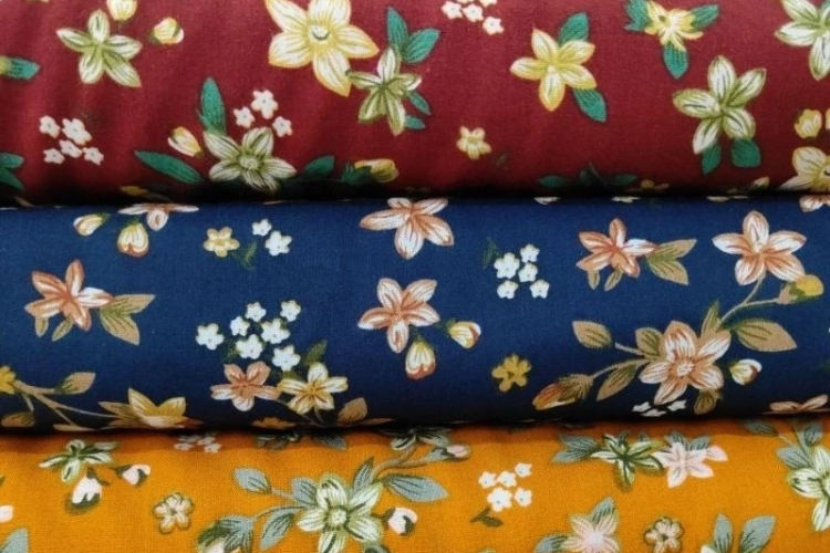 PROMO Kain Rayon Motif Jasmin Lebar Kain 115cm (Harga Per 0,5m)