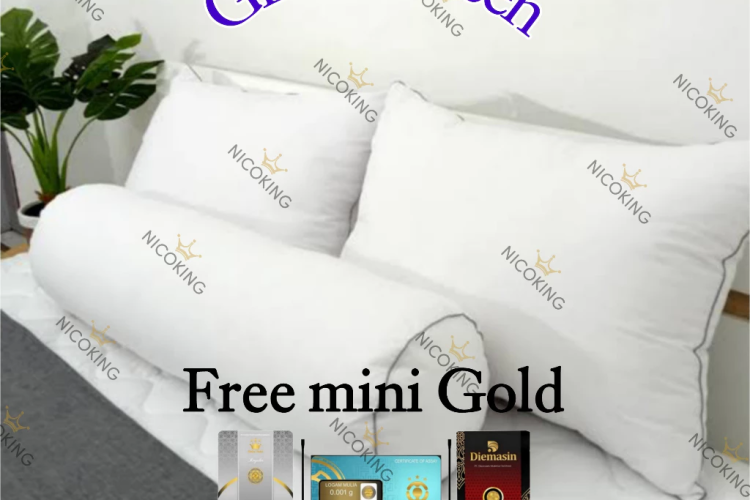 2Bantal 1Guling Bulu Angsa sintetis